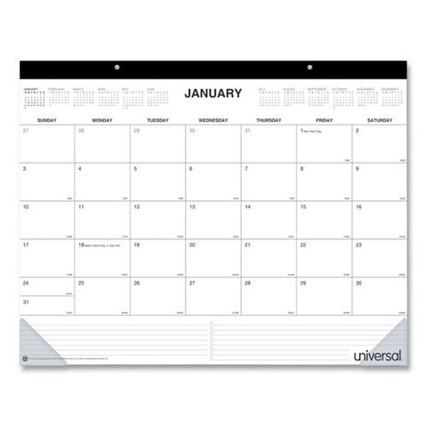 Desk Pad Calendar, 22 X 17, White Sheets, Black Binding, Clear Corners, 12-month (jan To Dec): 2025