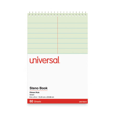 Steno Pads, Pitman Rule, Red Cover, 60 Green-tint 6 X 9 Sheets