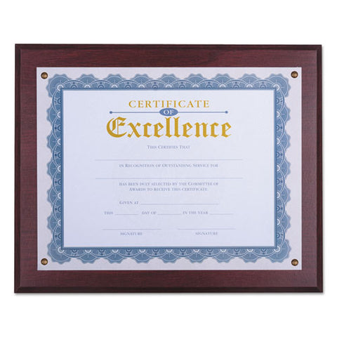 Award Plaque, 13.3 X 11, Mahogany With Mahogany Border