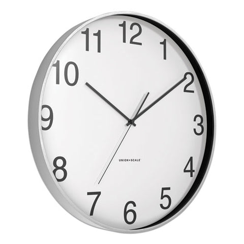 Essentials Classic Round Wall Clock, 12" Overall Diameter, Silver Case, 1 Aa (sold Separately)