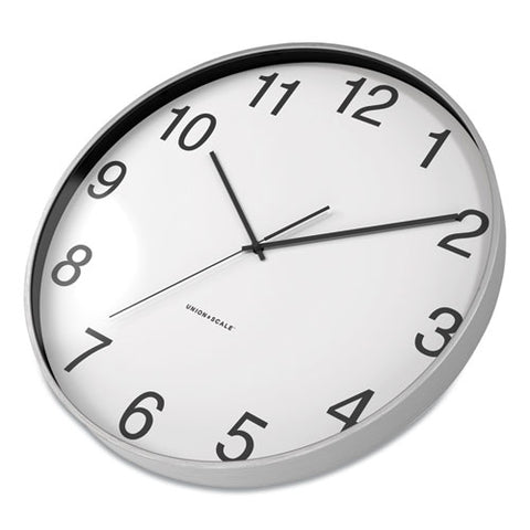 Essentials Classic Round Wall Clock, 12" Overall Diameter, Silver Case, 1 Aa (sold Separately)