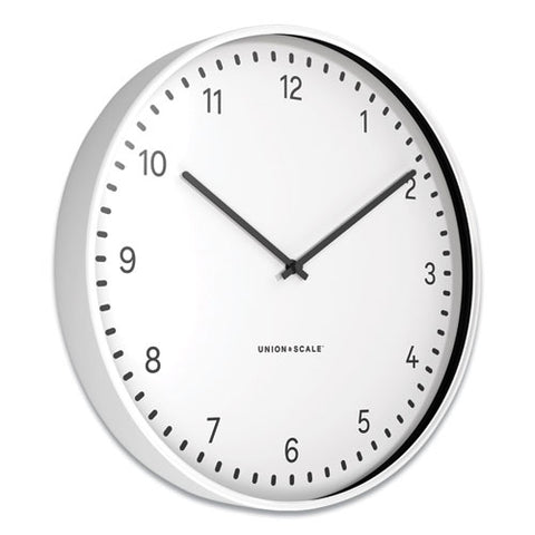 Essentials Contemporary Round Wall Clock, 15" Overall Diameter, White Case, 1 Aa (sold Separately)