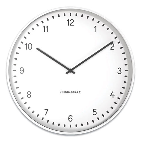 Essentials Contemporary Round Wall Clock, 15" Overall Diameter, White Case, 1 Aa (sold Separately)