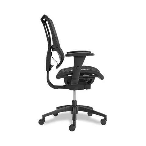 Flexfit 1500tm Mesh Task Chair, Suppports Up To 300 Lbs,16.7" To 20.26" Seat Height, Black Seat, Black Back, Black Base