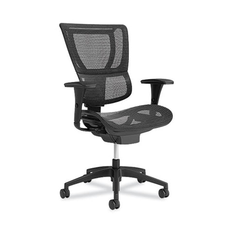 Flexfit 1500tm Mesh Task Chair, Suppports Up To 300 Lbs,16.7" To 20.26" Seat Height, Black Seat, Black Back, Black Base