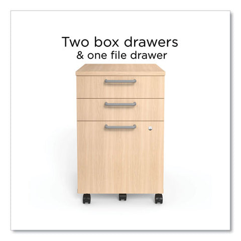 Essentials Three-drawer Mobile Pedestal File, 2 Box/1 Legal/letter-size File Drawers, Natural, 15.6" X 21.3" X 24.3"