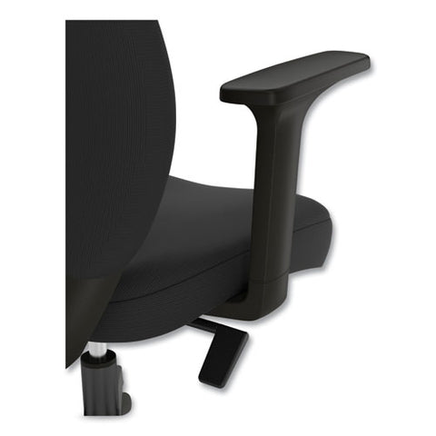 Essentials Fabric Task Chair With Arms, Supports Up To 275 Lb, Black Seat/back, Black Base