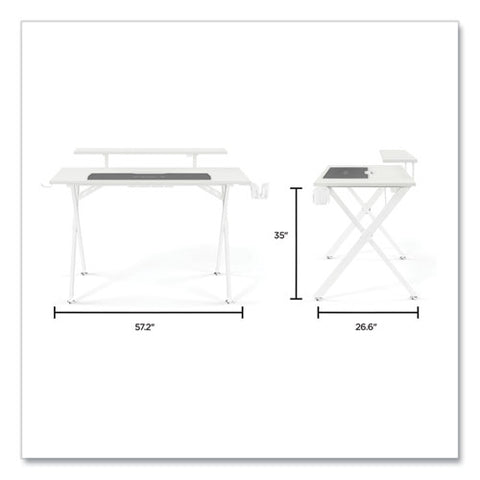 Vizon 47" Gaming Desk, 47.2" X 26.6" X 35", White Colorway