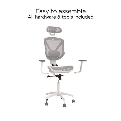 Flexfit Dexley Mesh Task Chair, Supports Up To 275 Lb, 16.61" To 20.31" Seat Height, Gray Seat, Gray Back, White Base