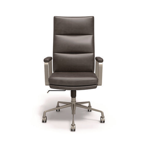 Industria 3-40c Ergonomic Bonded Leather Swivel Manager Chair, Supports Up To 275 Lbs, 18.31" To 21.85" Seat Height, Gray