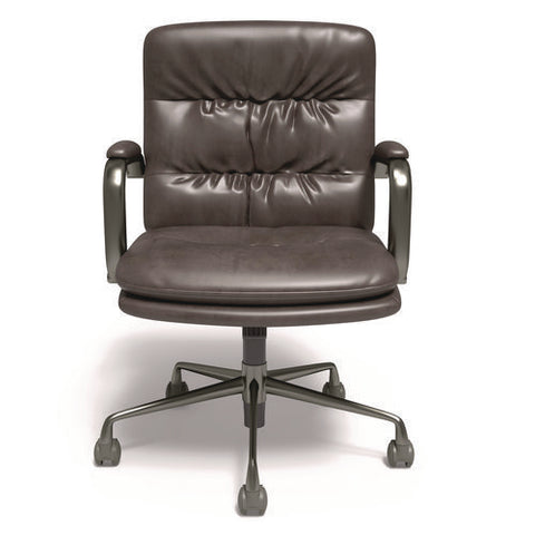 Industria 3-40c Bonded Leather Swivel Manager Chair, Supports Up To 275 Lbs, 18.31" To 22.05" Seat Height, Gray Seat/back