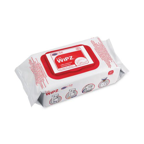 Cafe Wipz Coffee Equipment Cleaning Wipes, Fragrance-free, 100 Wipes/bag, 12 Bags/carton