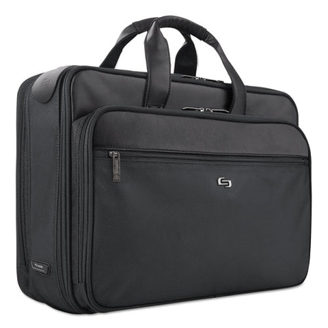 Classic Smart Strap Briefcase, Fits Devices Up To 16", Ballistic Polyester, 17.5 X 5.5 X 12, Black