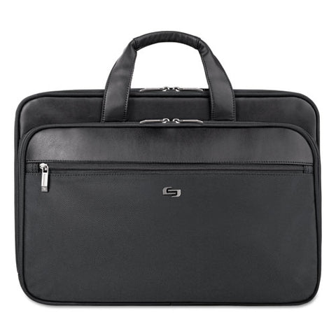 Classic Smart Strap Briefcase, Fits Devices Up To 16", Ballistic Polyester, 17.5 X 5.5 X 12, Black