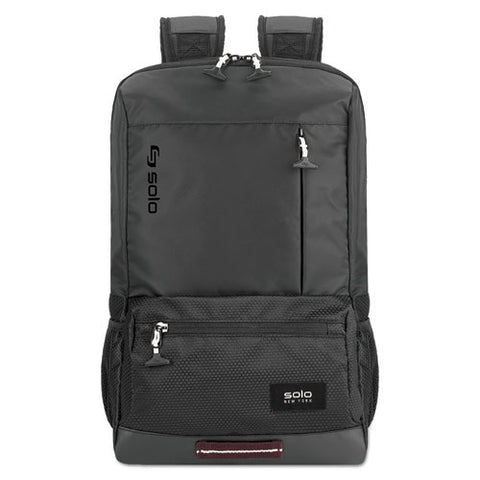 Draft Backpack, Fits Devices Up To 15.6", Nylon, 6.25 X 18.12 X 18.12, Black