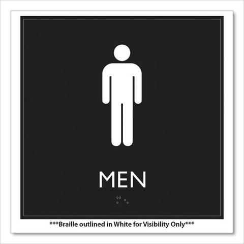 Ada Sign, Men, Plastic, 8 X 8, Clear/white