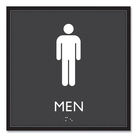 Ada Sign, Men, Plastic, 8 X 8, Clear/white