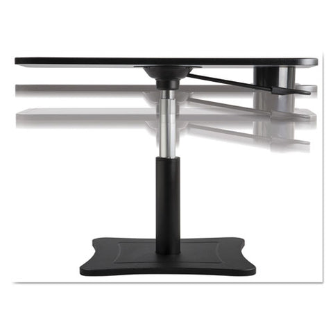 High Rise Height Adjustable Laptop Stand With Storage Cup, 23.75 X 15.25 X 12 To 15.75, Black, 20 Lb Weight Capacity