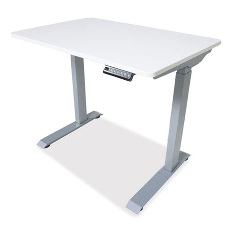 Electric Height Adjustable Standing Desk, 36 X 23.6 X 38.7 To 48.4, White