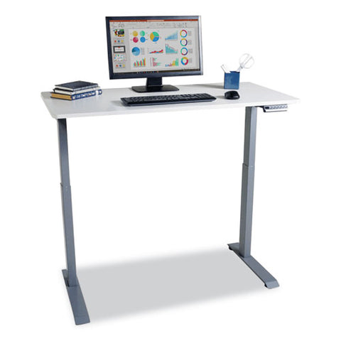 Electric Height Adjustable Standing Desk, 48 X 23.6 X 28.7 To 48.4, White