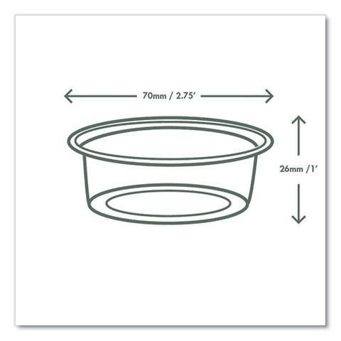 Portion Pots, Compostable, 2 Oz, Clear, 2,000/carton