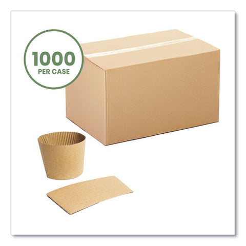 Kraft Hot Cup Sleeves, Compostable, Fits Vegware 89-series Hot Cups, Kraft, 1,000/carton