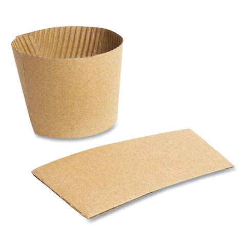 Kraft Hot Cup Sleeves, Compostable, Fits Vegware 89-series Hot Cups, Kraft, 1,000/carton