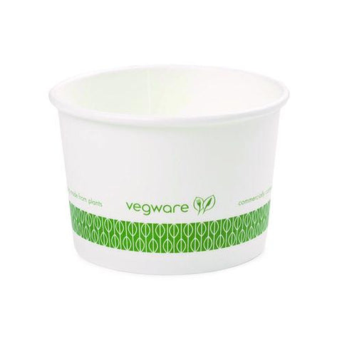 Soup Containers, 8 Oz, 3.5" Diameter X 2.4" H, White/green, Paper, 1,000/carton