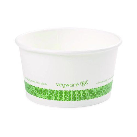 Soup Containers, 12 Oz, 4.5" Diameter X 2.5" H, White/green, Paper, 500/carton