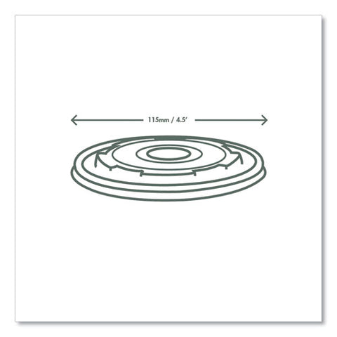 115-series Flat Hot Lids, Compostable, For Use With 115-series Soup Containers, White, Plastic, 500/carton