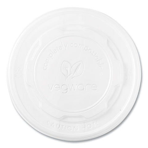 115-series Flat Hot Lids, Compostable, For Use With 115-series Soup Containers, White, Plastic, 500/carton