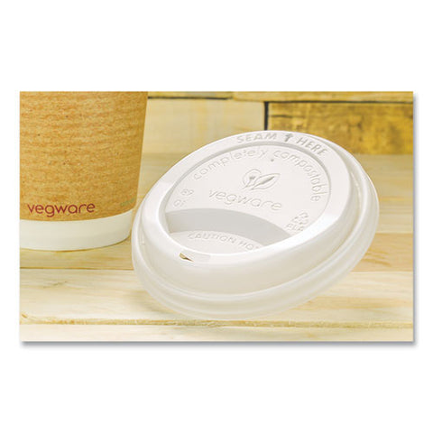 89 Series Hot Cup Lids, Compostable, Fits 89-series Hot Cups, White, 1,000/carton