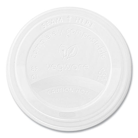 89 Series Hot Cup Lids, Compostable, Fits 89-series Hot Cups, White, 1,000/carton