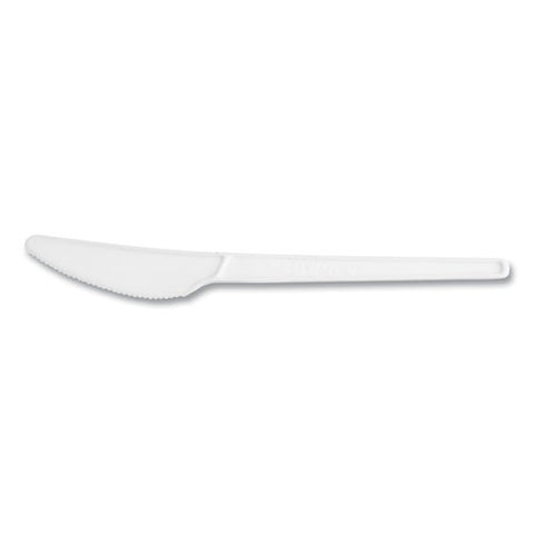 White Cpla Cutlery, Compostable, Knife, 1,000/carton