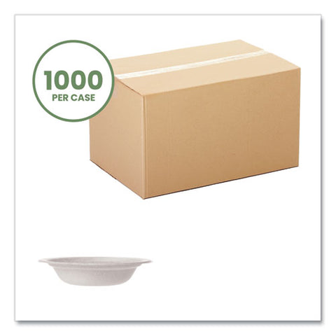 Molded Fiber Tableware, Compostable, Bowl, 12 Oz, White, 1,000/carton