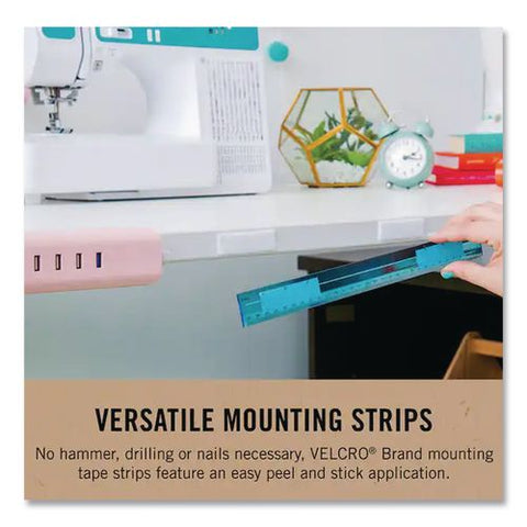 Eco Collection Hook-and-loop Strips, 2.5" X 0.75", White, 8/pack