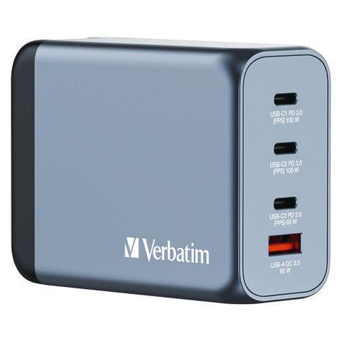 200 W 4-port Gan Wall Charger, Black/gray