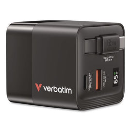 65 W Gan Charger With Retractable Usb-c Cable, Black