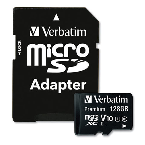 128gb Premium Microsdxc Memory Card With Adapter, Uhs-i V10 U1 Class 10, Up To 90mb/s Read Speed