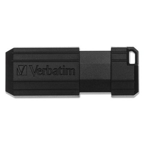 Pinstripe Usb 2.0 Flash Drive, 16 Gb, Black