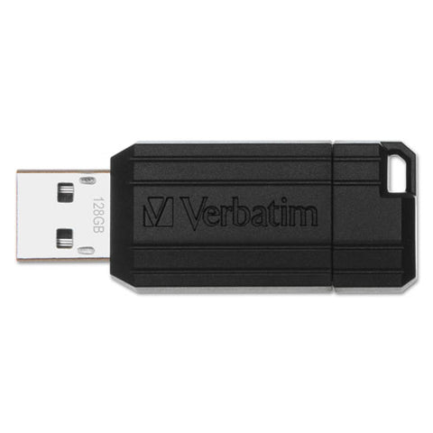 Pinstripe Usb 2.0 Flash Drive, 16 Gb, Black