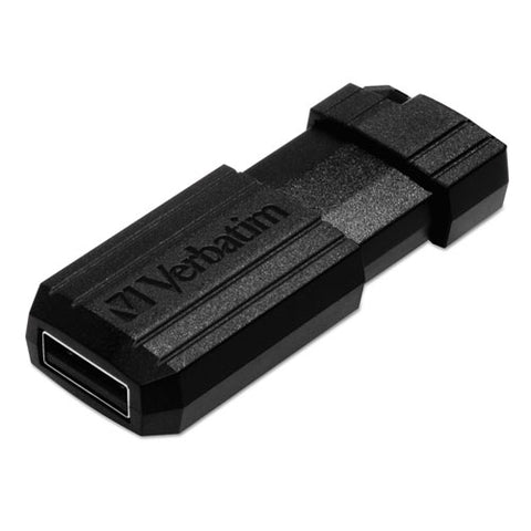 Pinstripe Usb 2.0 Flash Drive, 16 Gb, Black