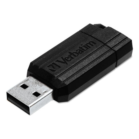 Pinstripe Usb 2.0 Flash Drive, 16 Gb, Black