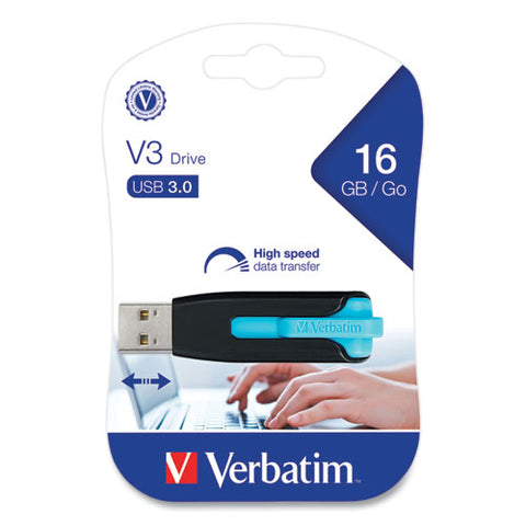 Store 'n' Go V3 Usb 3.0 Drive, 16 Gb, Black/blue