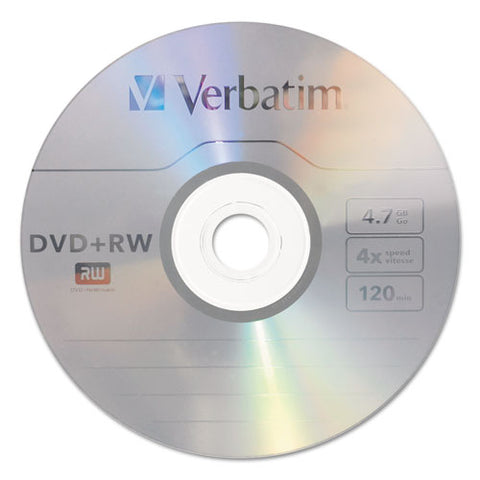 Dvd+rw Rewritable Disc, 4.7 Gb, 4x, Spindle, Silver, 30/pack