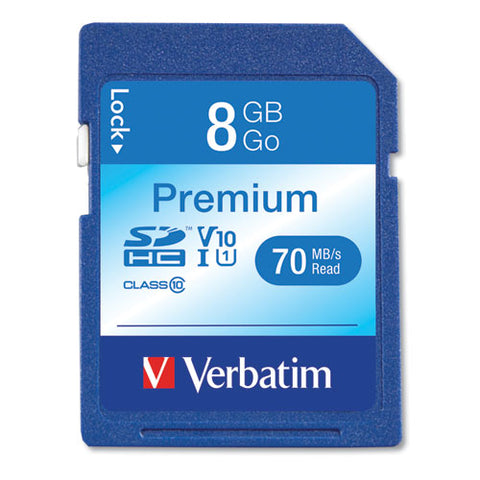 8gb Premium Sdhc Memory Card, Uhs-1 V10 U1 Class 10, Up To 70mb/s Read Speed