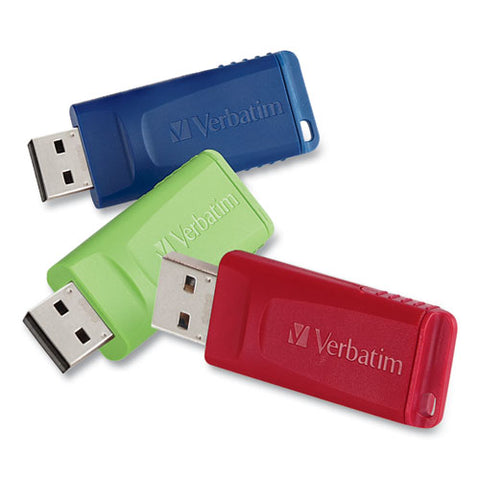 Store 'n' Go Usb Flash Drive, 4 Gb, Assorted Colors, 3/pack