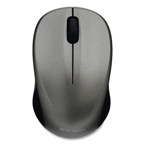 Silent Wireless Blue Led Mouse, 2.4 Ghz Frequency/32.8 Ft Wireless Range, Left/right Hand Use, Graphite