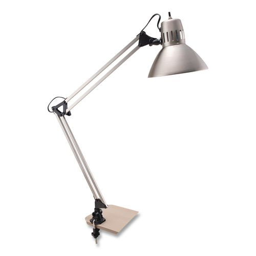 Led Desk Lamp Clamp Mount, Swing Arm, 34" High, Brushed Nickel/black