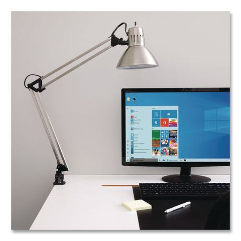 Led Desk Lamp Clamp Mount, Swing Arm, 34" High, Brushed Nickel/black